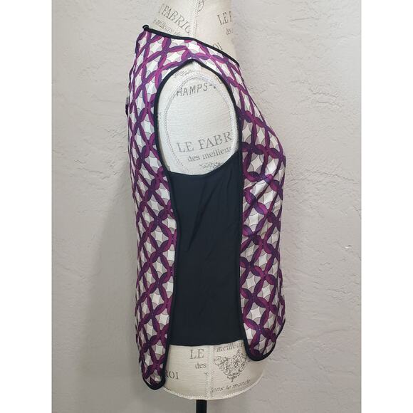 Trina Turk Multicolor Abstract Sleeveless Silk Blouse - Picture 2 of 8